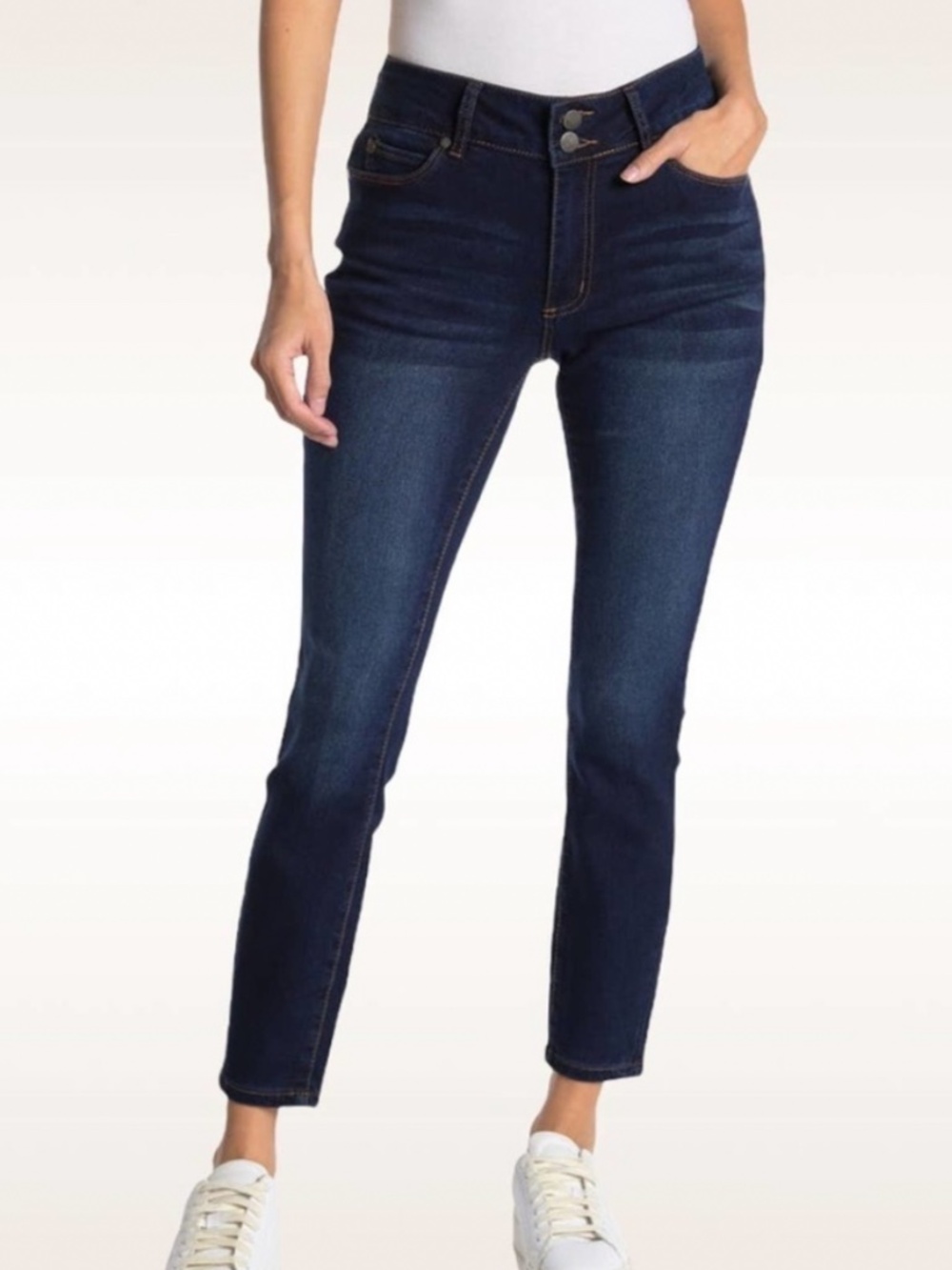NWT [Tahari] High Rise Stretchy Dark Blue Jogging Skinny Jeans | 8 · Medium · 29